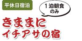 平休日宿泊　きままにイチアサの宿　1泊2食